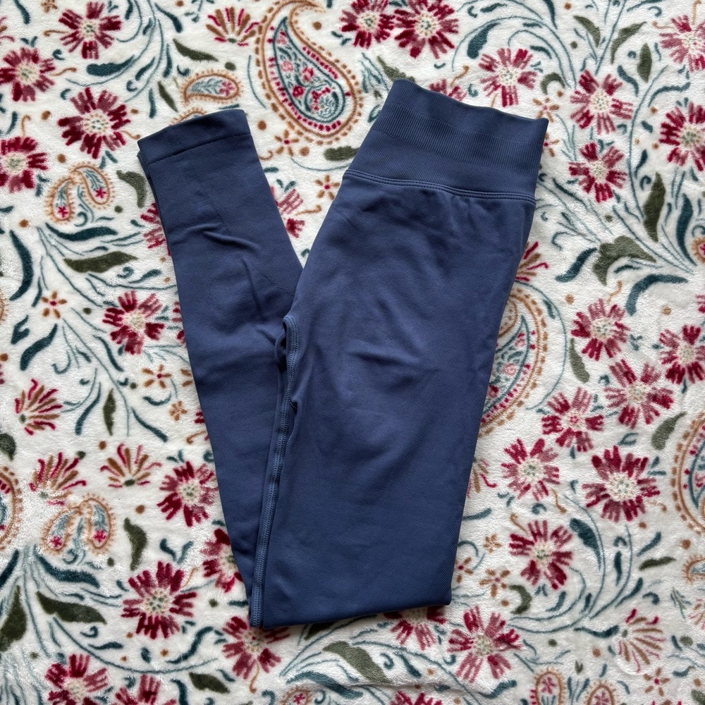 Steel Blue High-Waisted Leggings